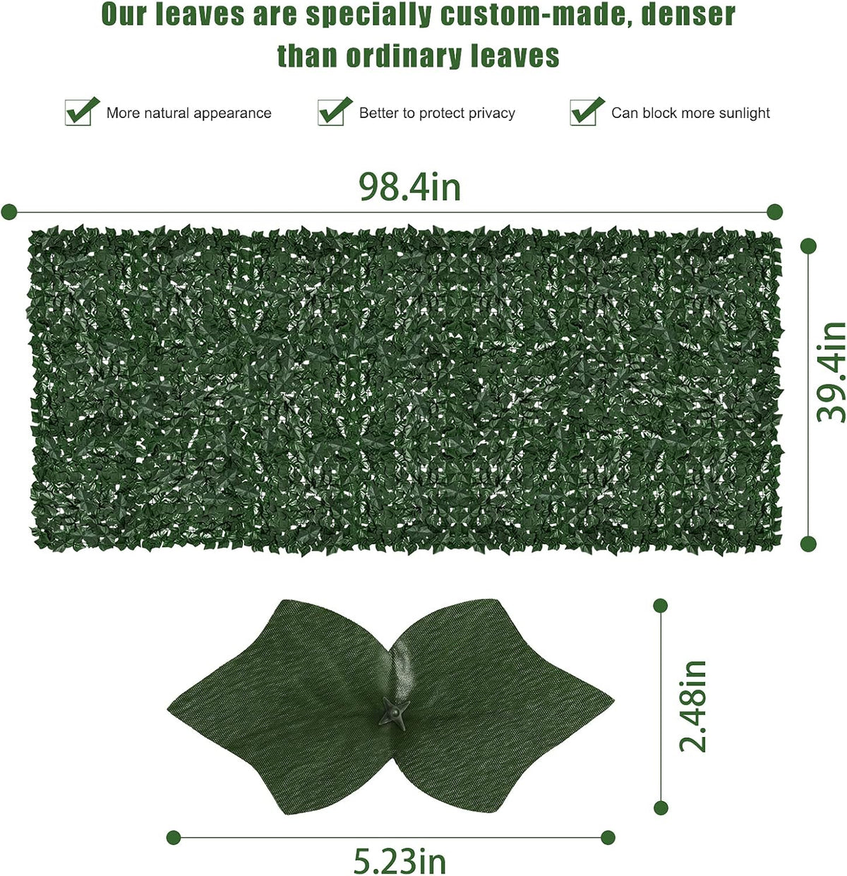 Faux Ivy Privacy Fence Screen Outdoor Expandable Artificial Greenery Roll Fake Hedge Wall Patio