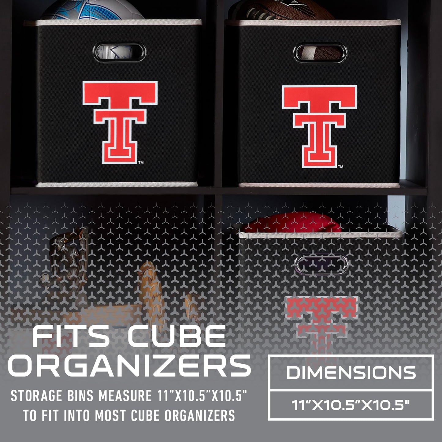 Franklin Sports NCAA Storage Bin - Cube Organizer - Texas Tech