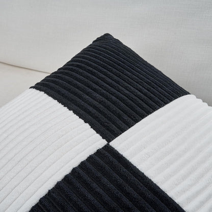 Fancy Homi Set of 2 Black White Euro Decorative Throw Pillow Covers 28x28 Inch for Bedroom Couch