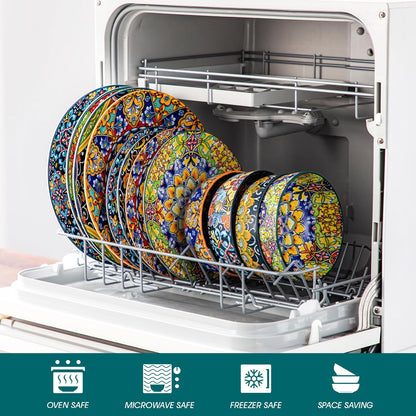 vancasso 12 Pieces Dinnerware Sets, Plates and Bowls Set, Porcelain Dishes Set for 4, Microwave and