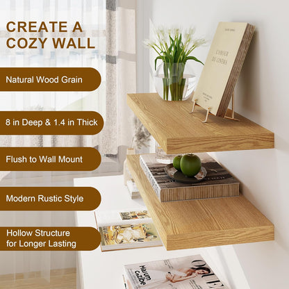 Fun Memories Floating Shelves 36 Inch Long, Deep Floating Shelf for Wall, 36 x 8 Floating Shelves