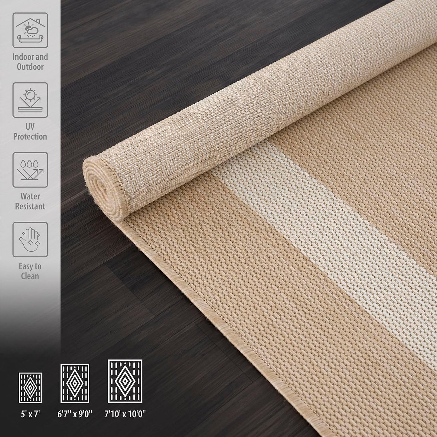 CAMILSON Outdoor Rug 6x9, Modern Outside Rugs for Patios Porches Waterproof Durable Washable