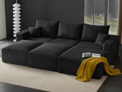 Boneless Sectional Cloud Couch Sofa Bed for Living Room, 112" Modular Modern Lounge 3 Seater