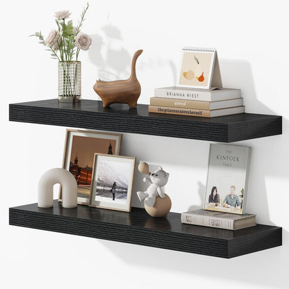 Dreamland 32 Inches Floating Shelves for Wall, 9.3" Deep Long Floating Shelves Set of 2, Large