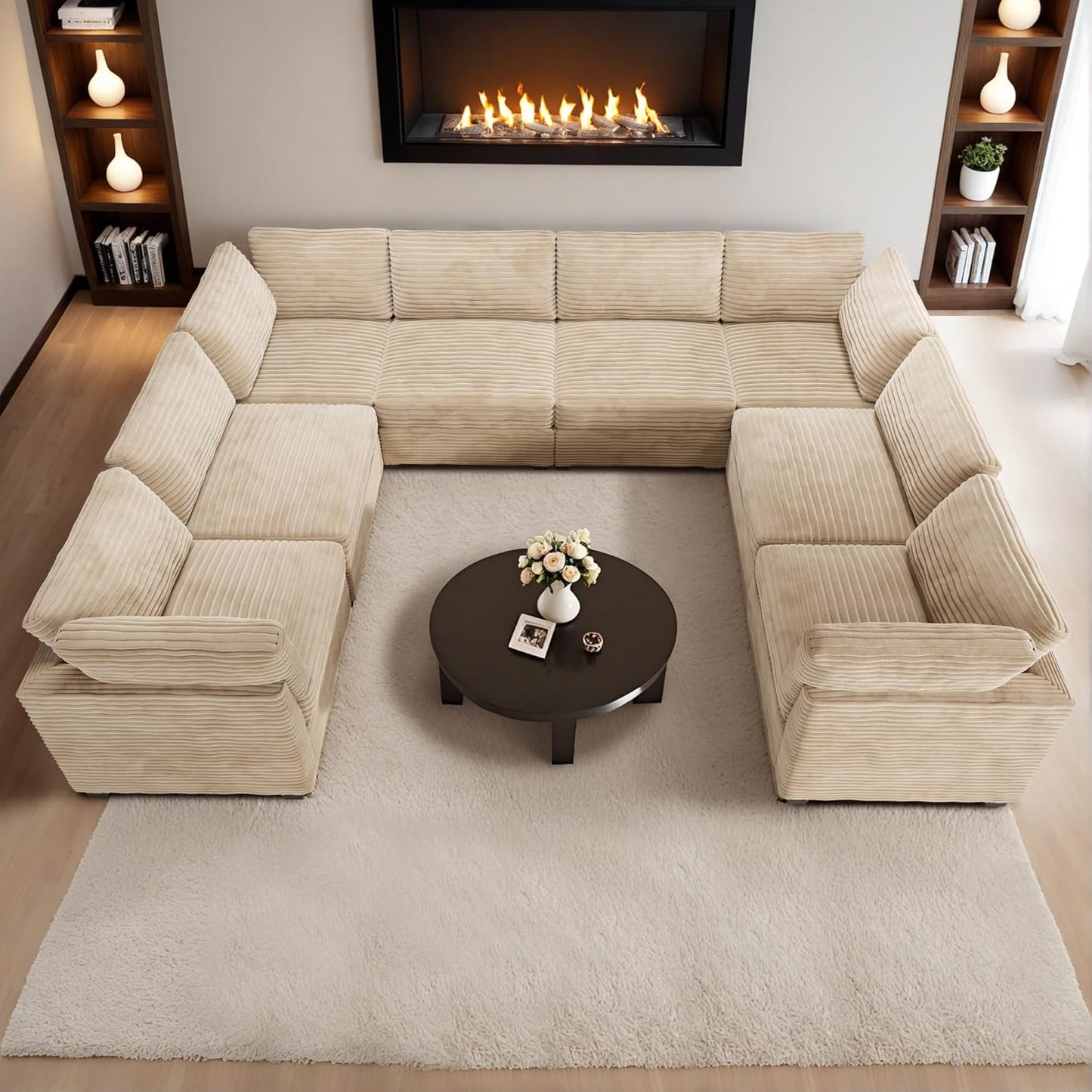 HOOOWOOO Modular Sectional Sofa,8 Pieces Sectional Couches for Living Room,131X98 L Shaped Cloud