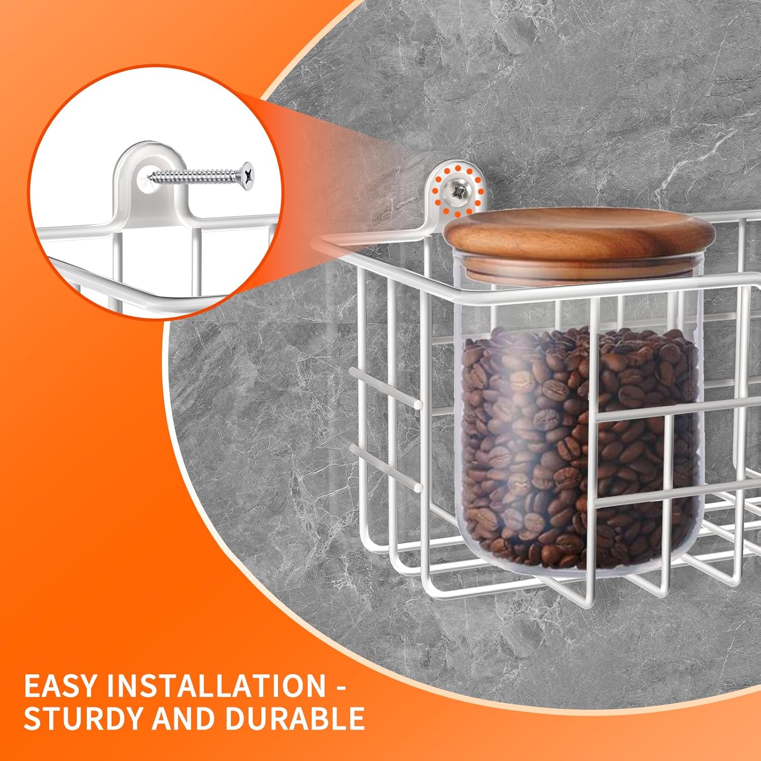 Spice Rack, 4-Pack Seasoning Organizer Wall Mount for Kitchen Storage Organization, Spice Holder
