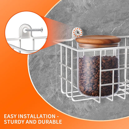 Spice Rack, 4-Pack Seasoning Organizer Wall Mount for Kitchen Storage Organization, Spice Holder