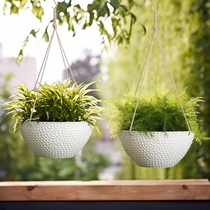 LA JOLIE MUSE Hanging Planters for Outdoor Plants, Large Hanging Planter with Drain Holes, Outdoor