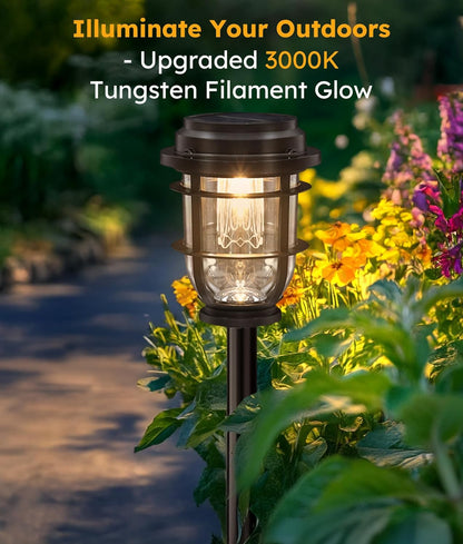 Bright Solar Pathway Lights Outdoor, 8 Pack Waterproof IP65, Auto On/Off Solar Powered Garden