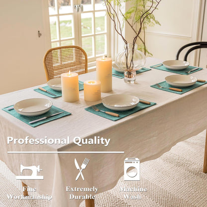 Home Brilliant Teal Placemats Set of 8 Heat Resistant Dining Table Place Mats for Kitchen Table