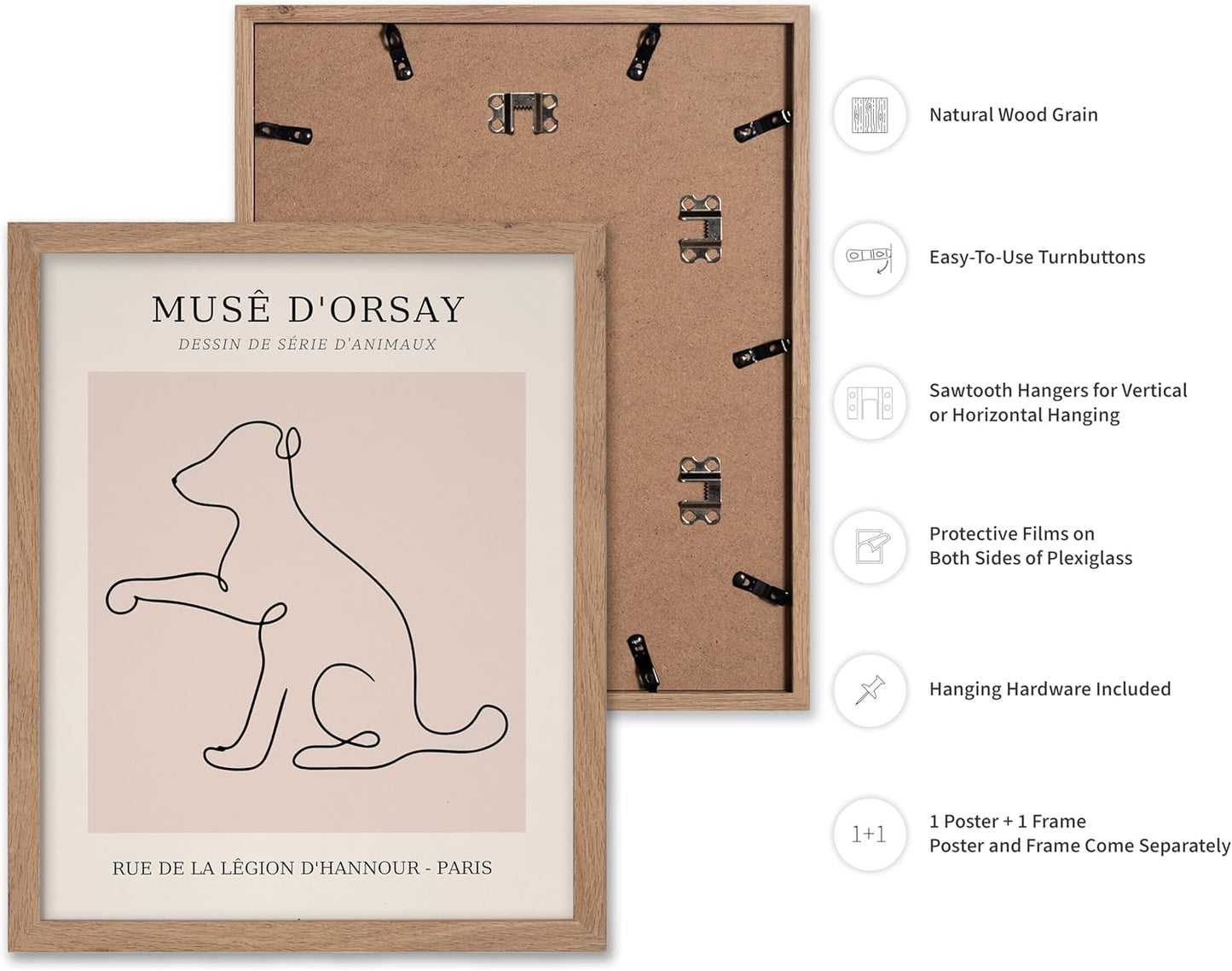 Poster Master Vintage Poster - Retro One Line Dog Drawing Print - Dog Art - Minimal Gift for Men