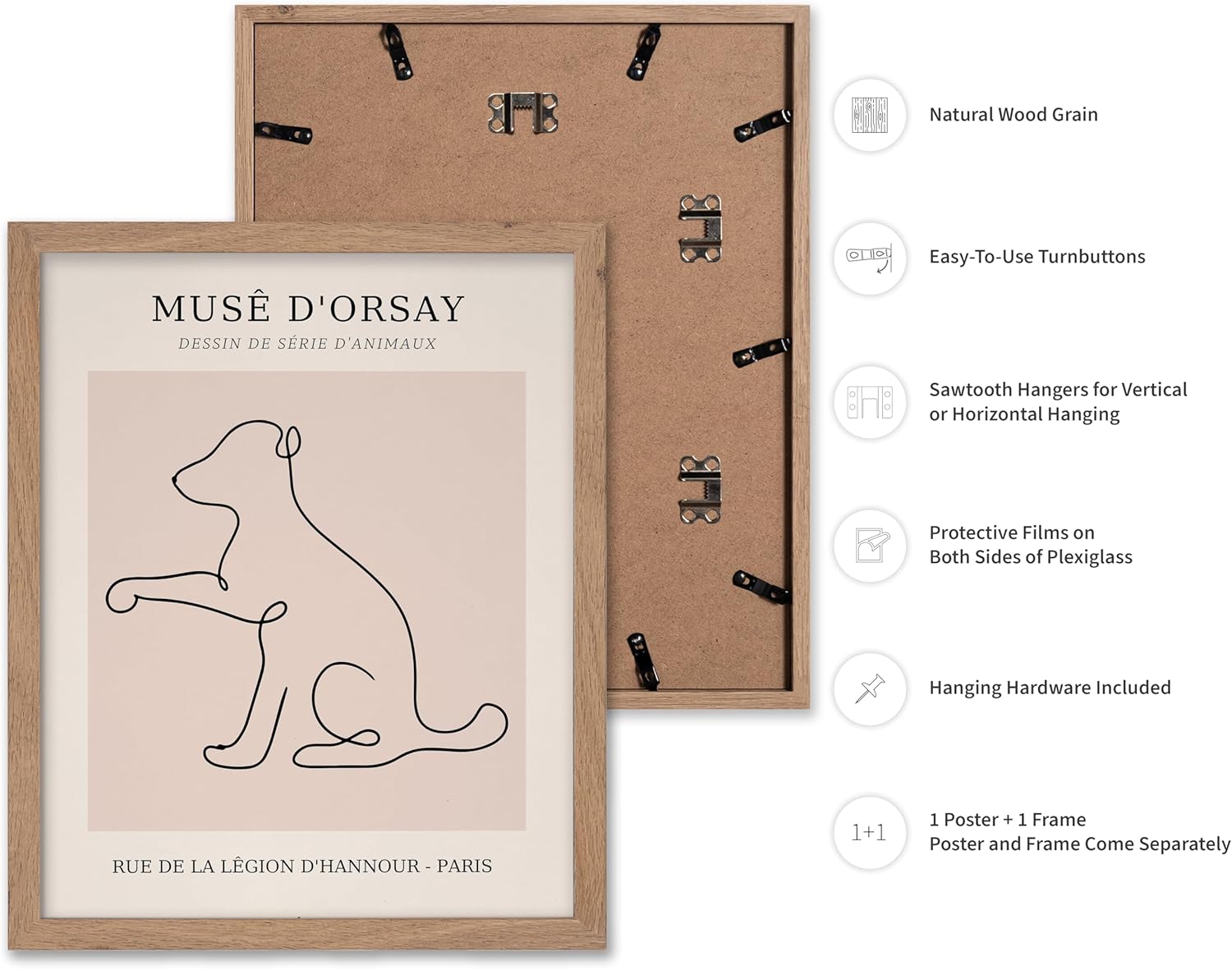 Poster Master Vintage Poster - Retro One Line Dog Drawing Print - Dog Art - Minimal Gift for Men