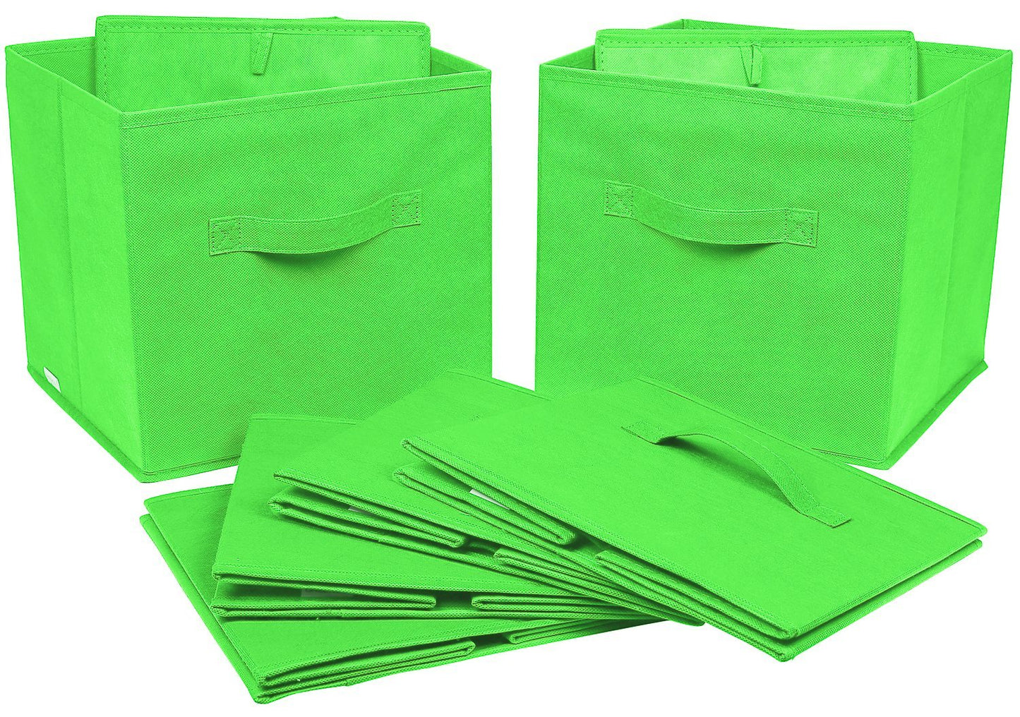 Greenco Foldable Storage Cubes, 6 pcs (Green) | Closet Organizer Storage Basket/Box/Bin/Shelf |