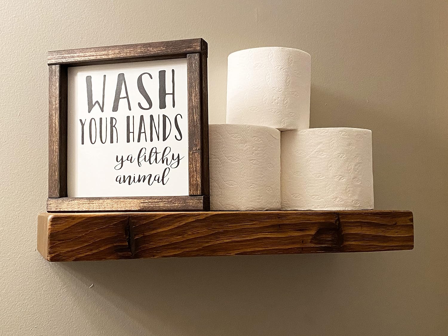 joelsantiques | 24 Inch Floating Shelves for Wall | Made of Natural Wood and Easy Install | Heavy