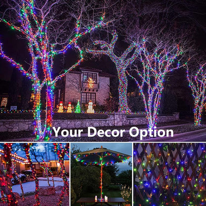 Joomer Solar Christmas Lights Outdoor, 4 Pack Total 156FT 400LED 8 Lighting Modes Solar String