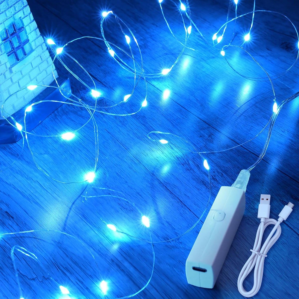 Lakumu 32FT(16 * 2) LED String Lights Battery Operated, Fairy Lights with Timer, Mini Twinkle