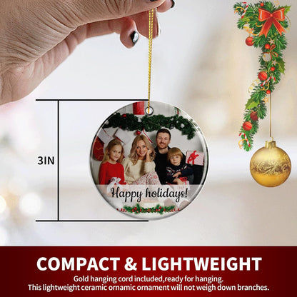Personalized Christmas Ornaments, Custom Photo & Text 2025 Christmas Tree Ornament, Ideal for Xmas