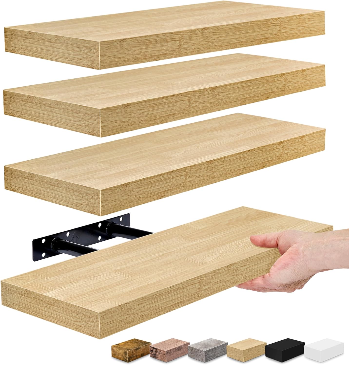 Sorbus Floating Shelves for Wall, Bathroom Shelves Wall Mounted for Kitchen, Bedroom, Living Room