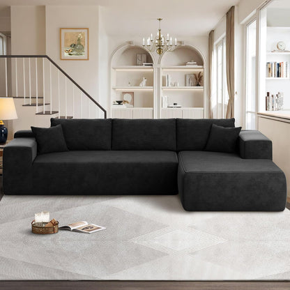 104" Cloud Sectional Couches for Living Room,L Shaped Boneless Couch in A Box,Sleeper Sofa with