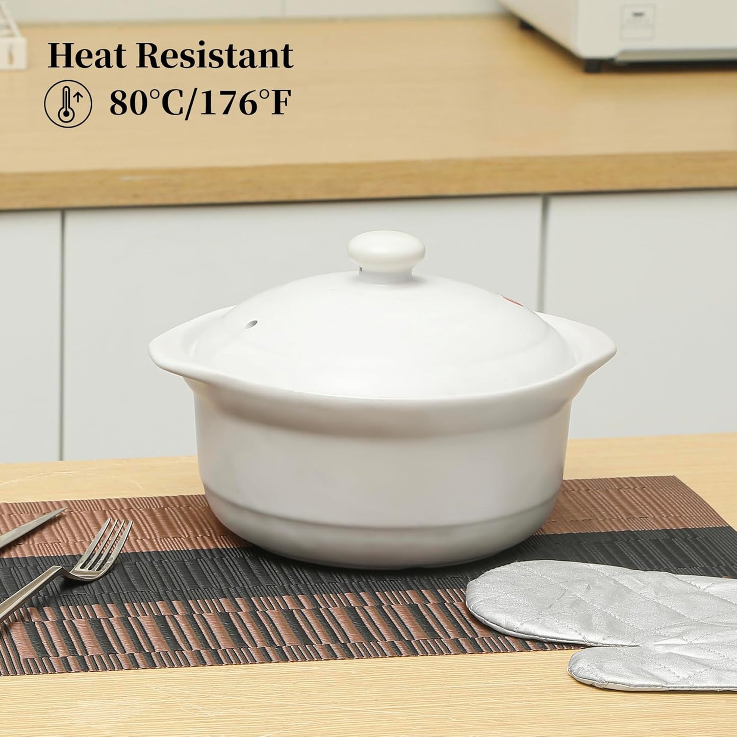 Leetaltree Brown with Black Striped Placemats Set of 8 - Heat Resistant Non-Slip Place mats for