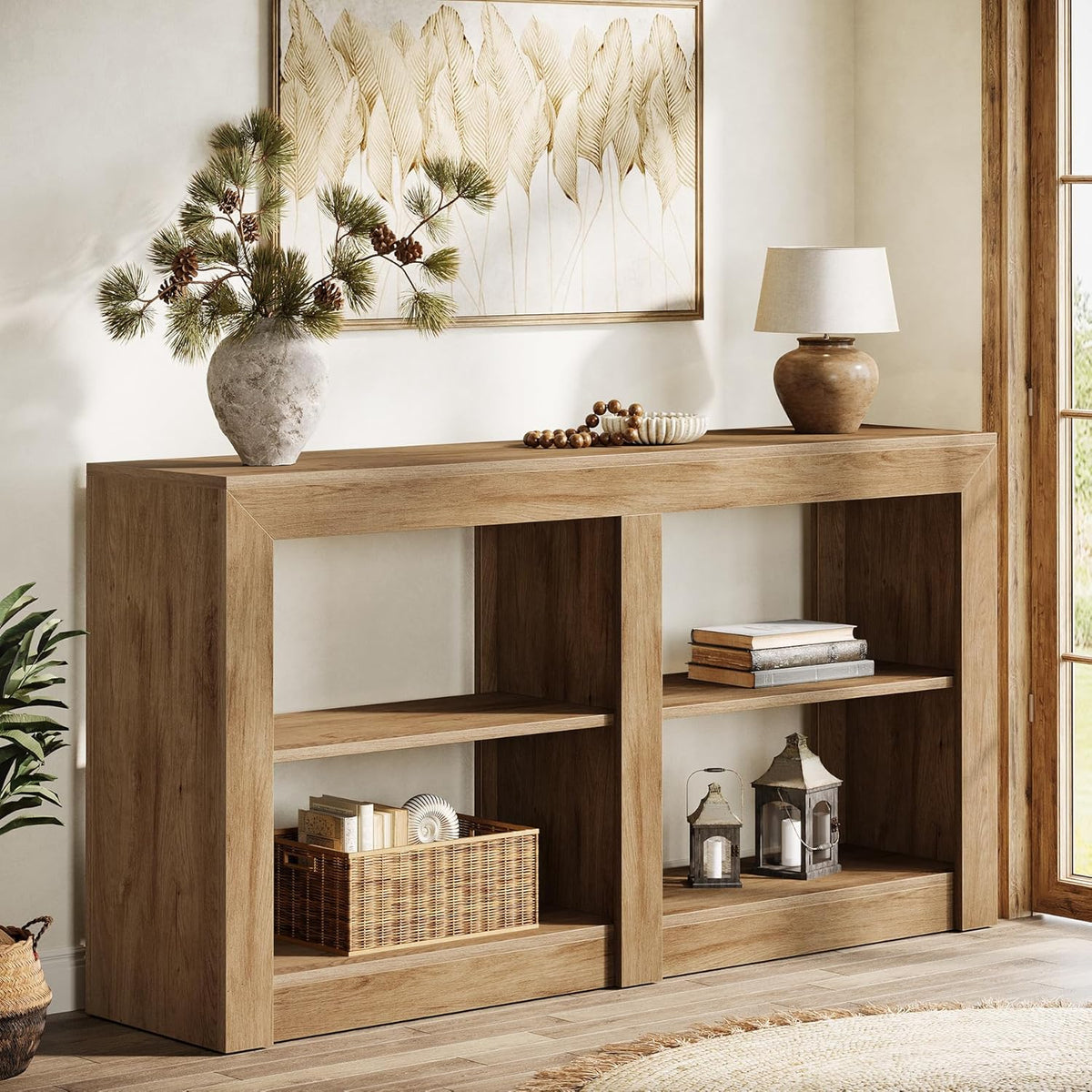 Tribesigns Farmhouse Console Table, Hallway Table for Entryway, Wood Console Behind Couch for