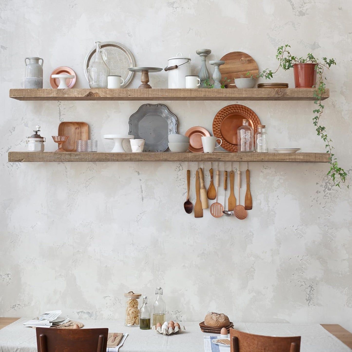 Floating Shelves | 8" Deep Rustic Reclaimed Barnwood Wall Hanging Shelves with Invisible Heavy-Duty