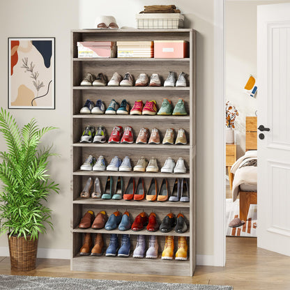 Tribesigns Tall Shoe Cabinet, 9 Tiers 40-45 Pairs Heavy Duty Wood Freestanding Shoe Storage