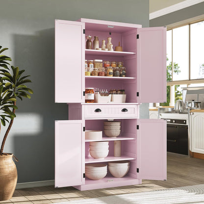 ARTPOWER 72" Tall Kitchen Pantry Storage Cabinet with Drawer and Adjustable Shelves, Pantry Cabinet