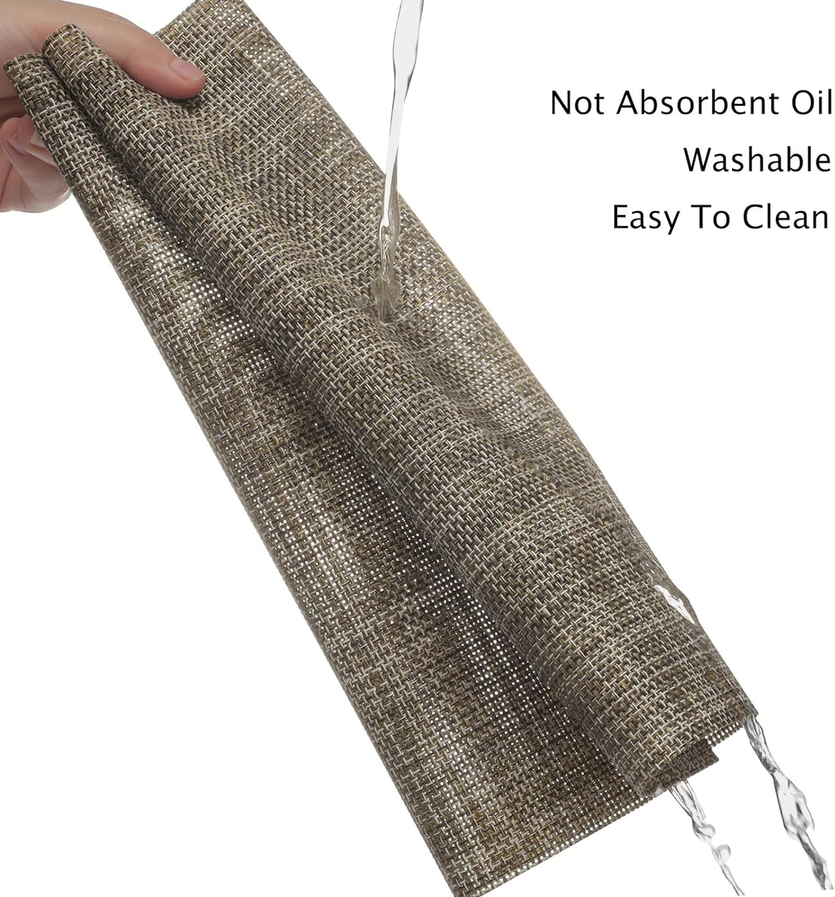 Myir JUN Placemats Set of 6, Vinyl Woven Placemats Place Mats Indoor Washable Table Mats Non-Slip