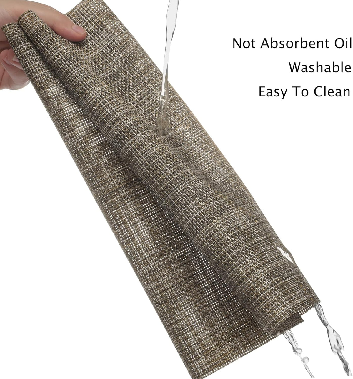 Myir JUN Placemats Set of 8, Vinyl Woven Placemats Place Mats Indoor Set of 8 Washable Table Mats