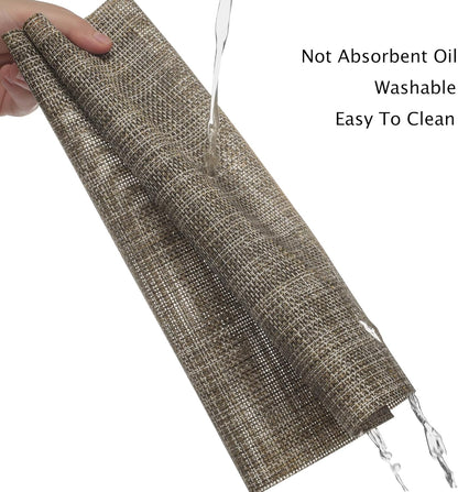 Myir JUN Placemats Set of 8, Vinyl Woven Placemats Place Mats Indoor Set of 8 Washable Table Mats