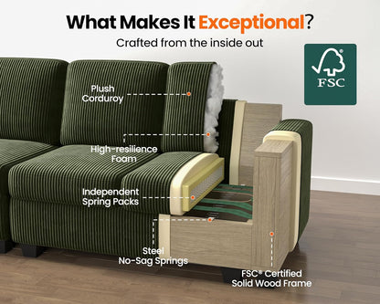 Pull Out Sofa Bed, Full Size Sleeper Sofa, 2-in-1 Convertible Corduroy Couch with USB Charging