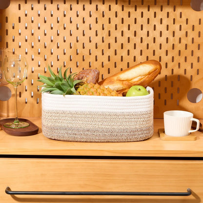Small Storage Baskets for Organizing | Closet Organizer Bins | Shelf Toy Basket | Woven Rope