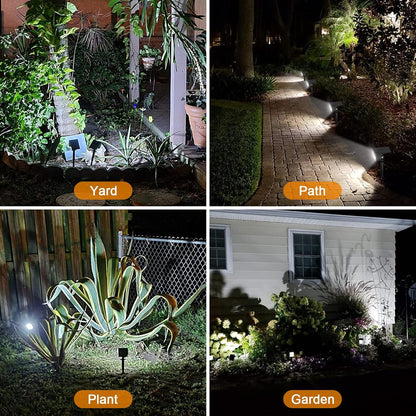 LANSOW Solar Spot Lights Outdoor, [8 Pack/57 LED] 2-in-1 Solar Landscape Spotlights, 3 Modes IP65