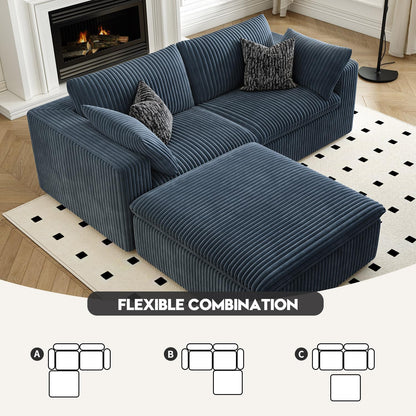 LoveSeat Cloud Couch Modular Sectional Sofa for Living Room,Modern Sofa with Deep Seat，2 Seater