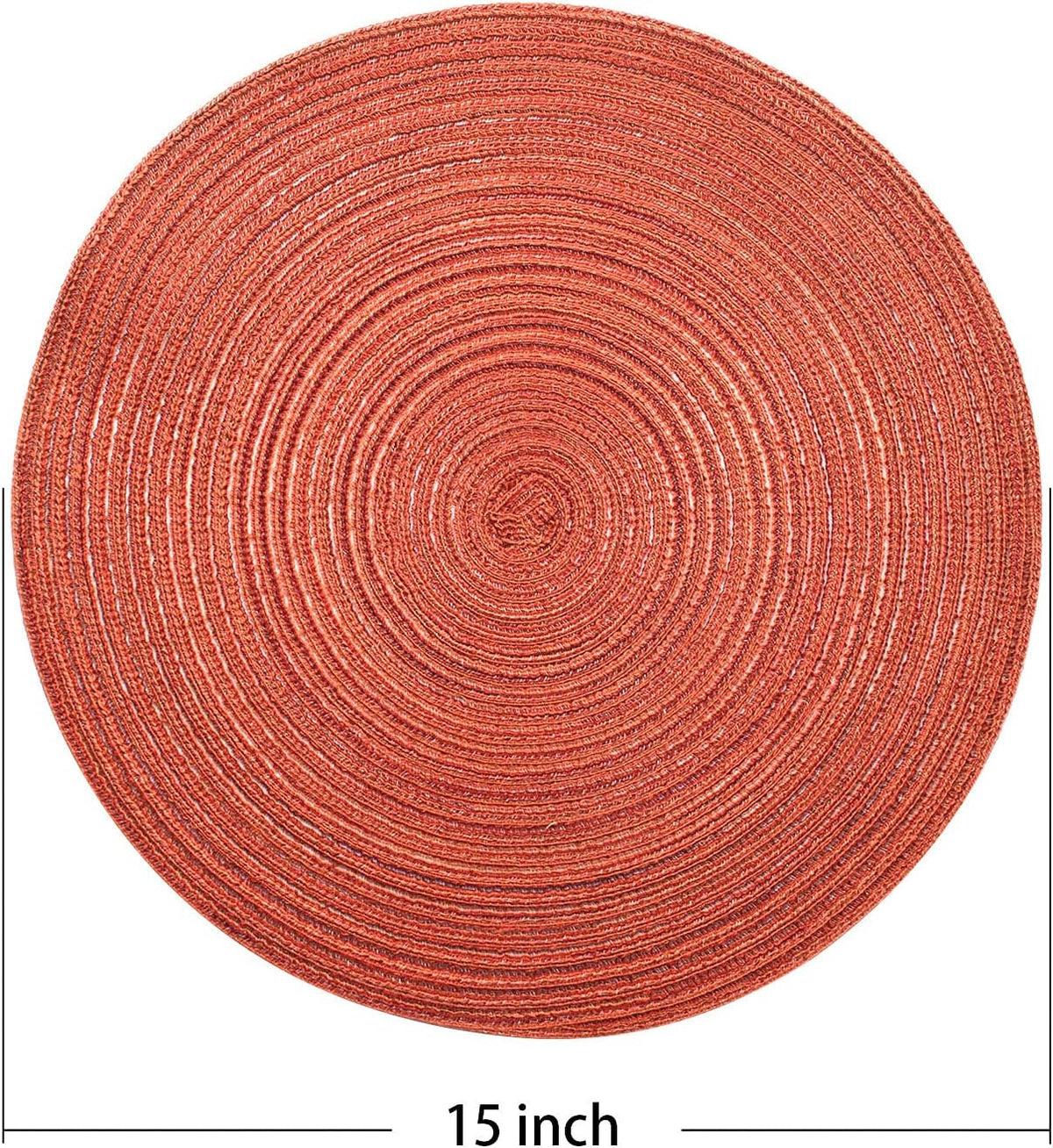 AHHFSMEI Round Braided Placemats Set of 6 Round Table Mats for Dining Tables Natural Woven Heat