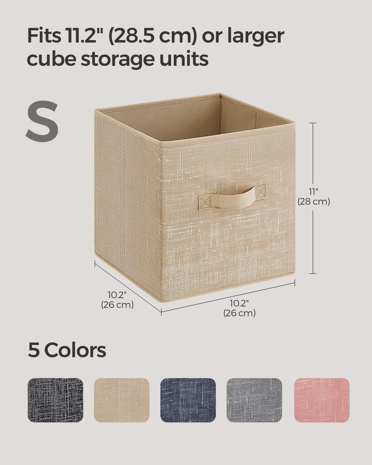 SONGMICS Storage Cubes, Set of 8, 11-Inch Foldable Closet Organizers
