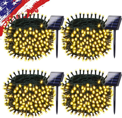Solar String Lights Outdoor Waterproof 4PK 400LED 132FT Twinkle Lights Auto On/Off Solar Powered