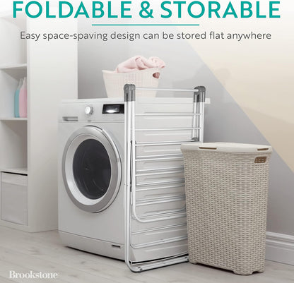 Brookstone – Extra Large – Double Spaced - 2 Tier Collapsible Clothes Drying Rack, Indoor/Outdoor