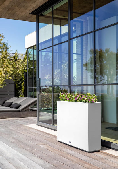 Veradek Block Series Span Plastic Planter - Tall Rectangular Planter for Indoor or Outdoor