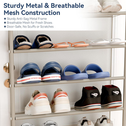 Whitmor 36 Pair Over The Door Shoe Organizer, 12 Tier Hanging Shoe Organizer, Heavy Duty Metal &