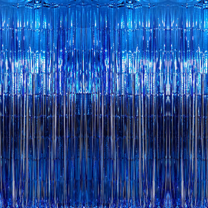GOER 3.2 ft x 9.8 ft Metallic Tinsel Foil Fringe Curtains Party Photo Backdrop Party Streamers for