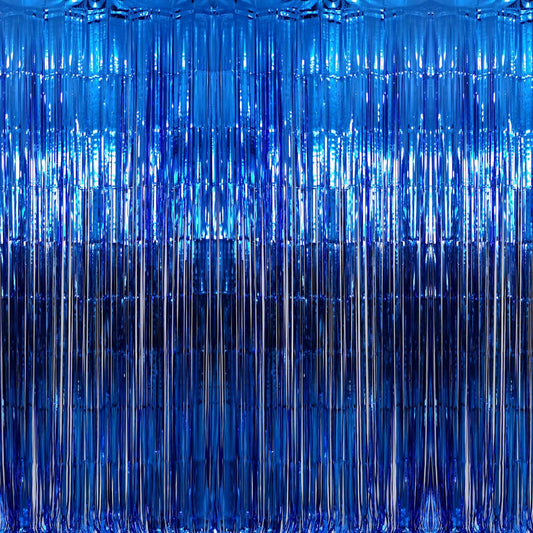 GOER 3.2 ft x 9.8 ft Metallic Tinsel Foil Fringe Curtains Party Photo Backdrop Party Streamers for