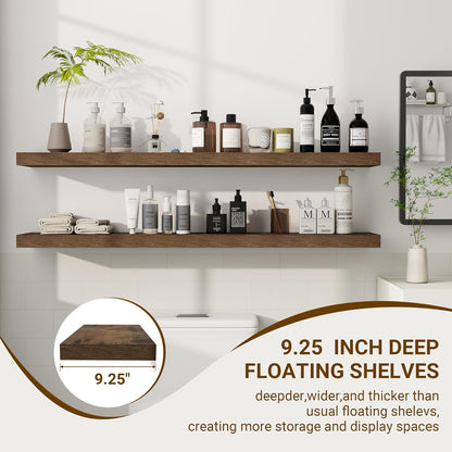 48 Inch Floating Shelves, 48"x9.25"x1.5" Inch Deep Floating Shelves for Wall, Wooden Shelves for