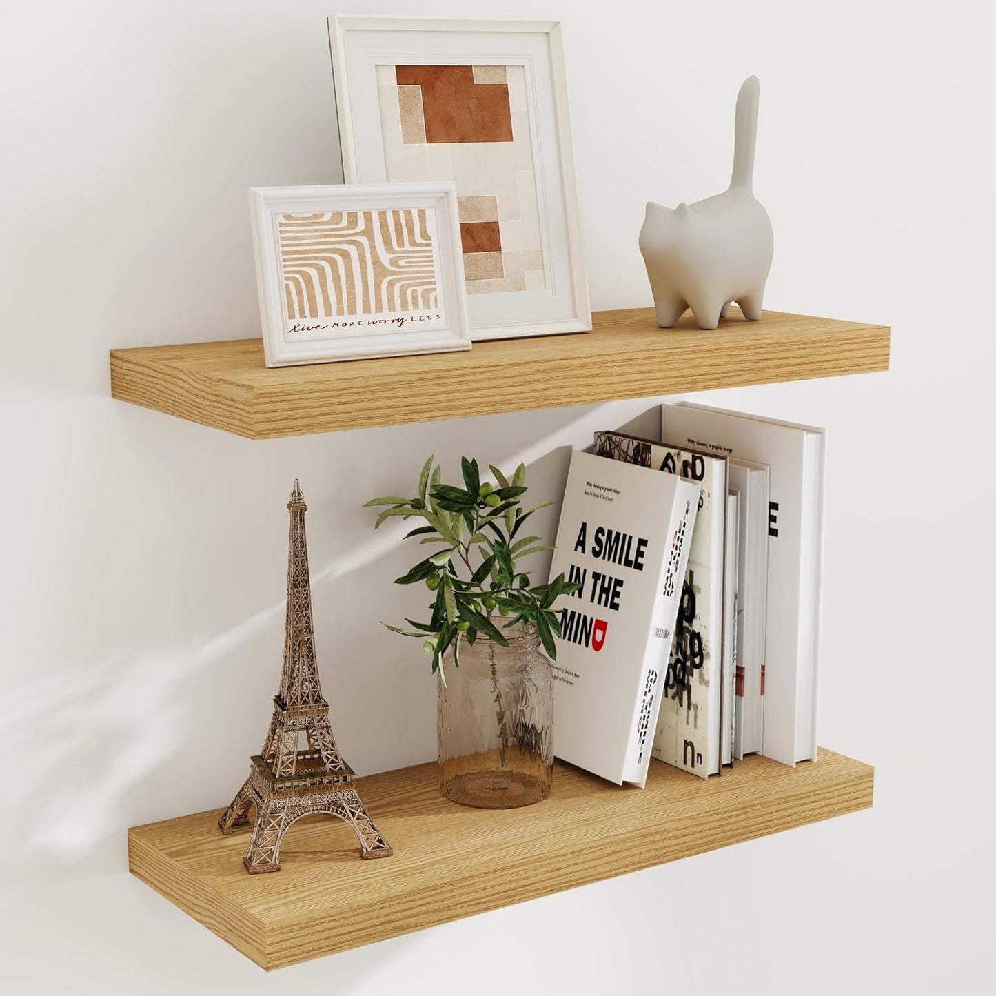 24 x 9 Floating Shelves, 9 Inch Deep Floating Shelf Wall Mounted, 24 Inch Bathroom Shelves Set of