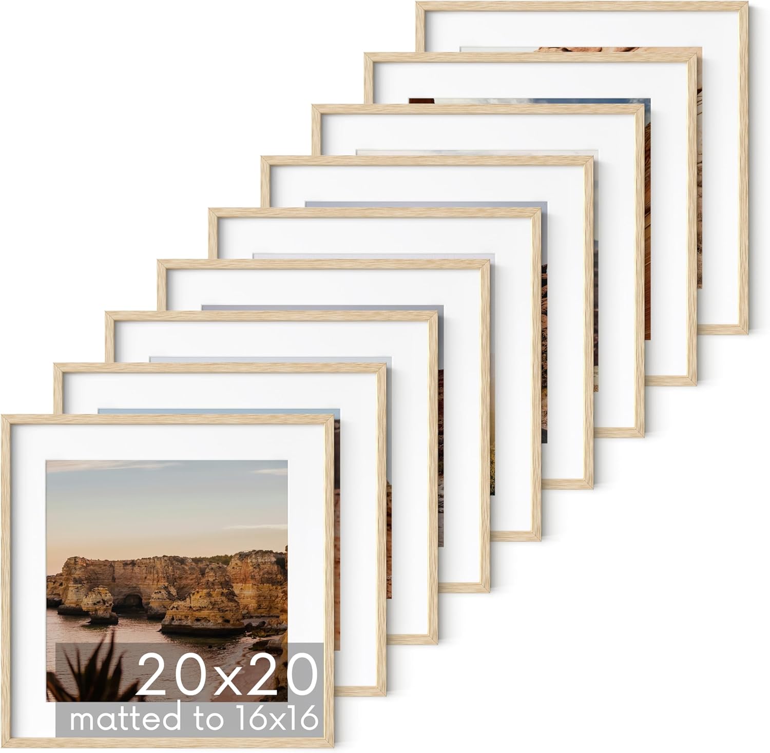 HAUS AND HUES 20x20 Picture Frames Set of 9 - Square Frames 20x20, Picture Gallery Wall Frame Set
