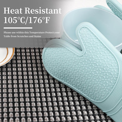 Vinyl Plastic Placemats Set of 6 Washable Heat Resistant Non-Slip Elegant Indoor Outdoor Kitchen
