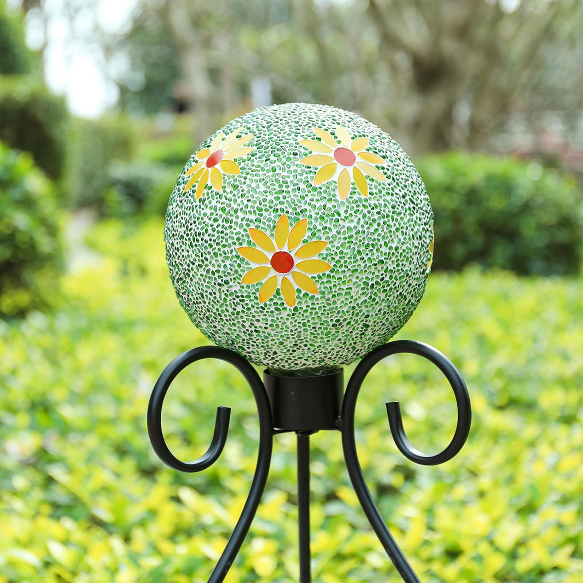 VCUTEKA Gazing Ball, 8" Glass Gazing Balls Sphere for Garden Lawn Outdoor Ornament Yard Decorative