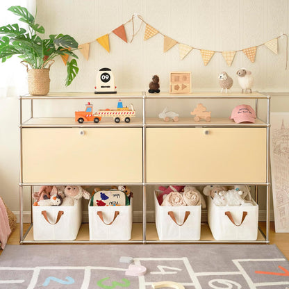 GRANNY SAYS Closet Storage Baskets, Collapsible Fabric Storage Bins with Metal Frame, Clothes