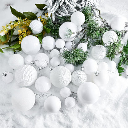 LANGXUN 36pcs White Christmas Tree Decorations Balls, Bolas De Navidad, 2025 Christmas Decor